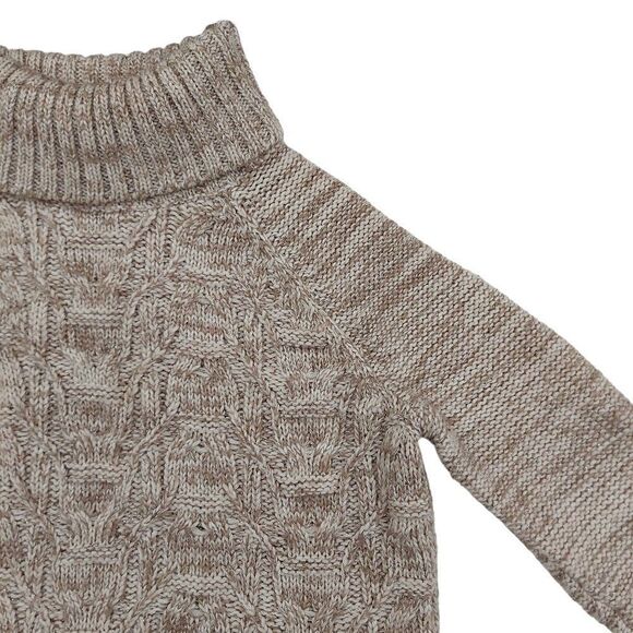 Coldwater Creek Sweater Womens Medium Beige  Merino Wool Turtleneck Long Sleeve - Picture 3 of 12